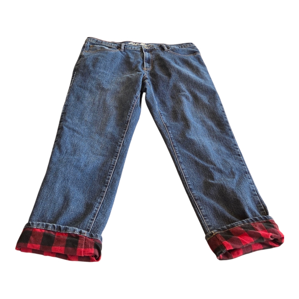 Eddie Bauer H2Low Flex Flannel- Lined Jeans Men's Size 38/32